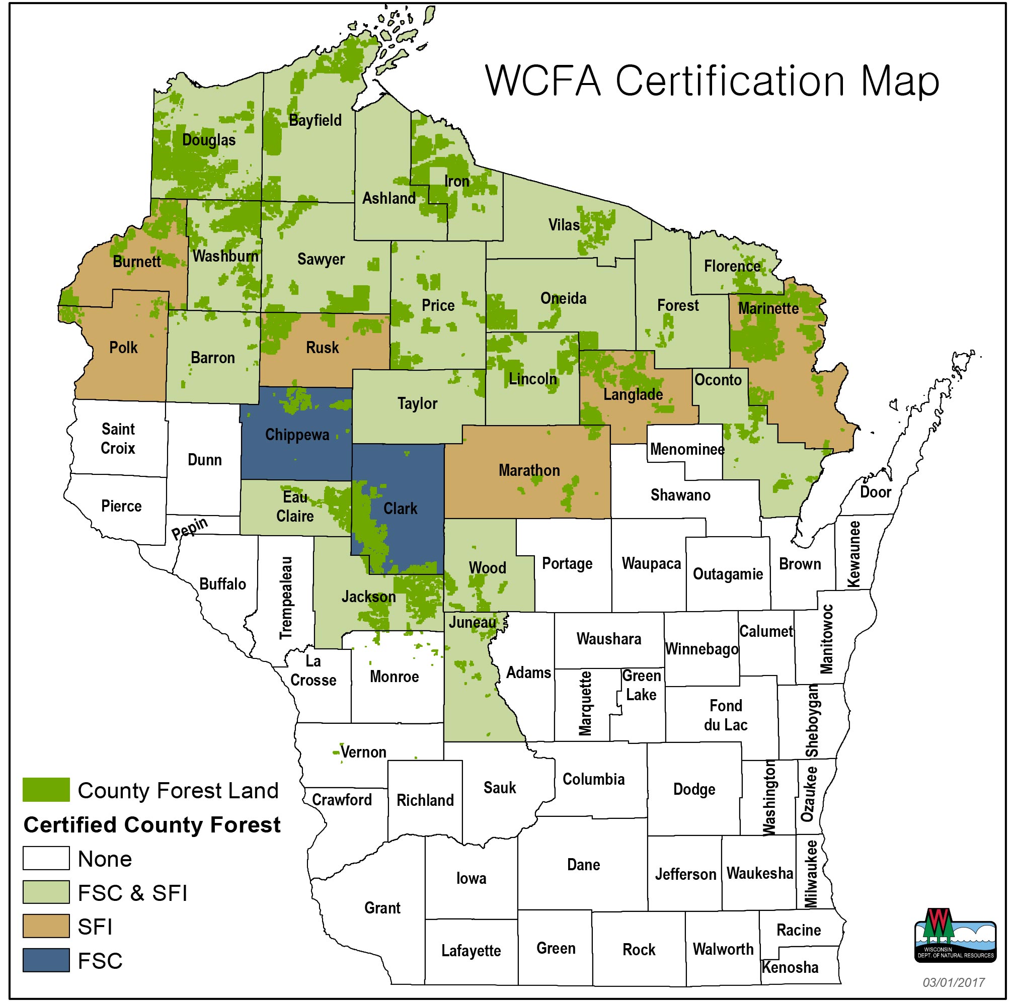 Wisconsin Managed Forest Land Map Certification & Timber | Wisconsin County Forest Association